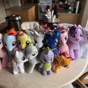 Colorful Plush Pony Toy Set